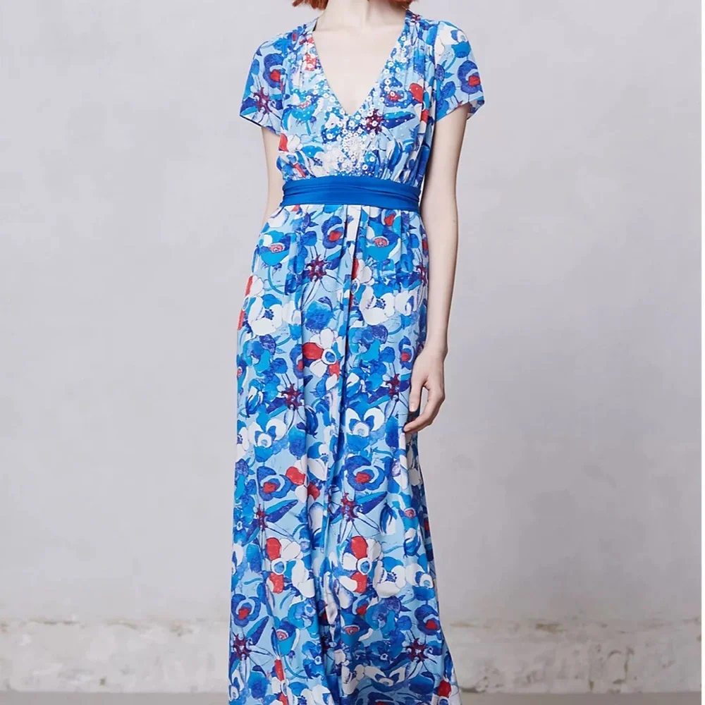 Arabella Blue Poppy Dress Peter Som For Made In Kind - Picture 6 of 16